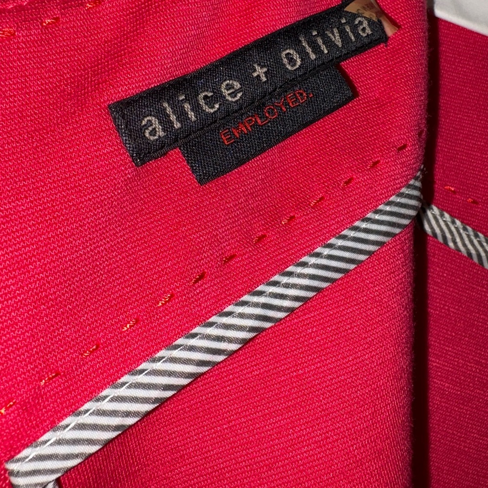 Alice + Olivia Peplum Dress in Red Size 2 - Picture 5 of 8